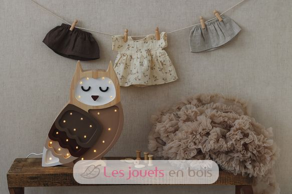 Little Lights Owl Lamp Ombre Brown LL013-467 Little Lights 2