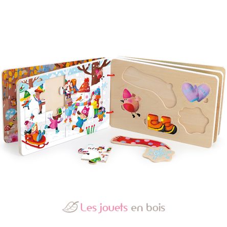 Wooden puzzle book The 4 seasons V7911 Vilac 2
