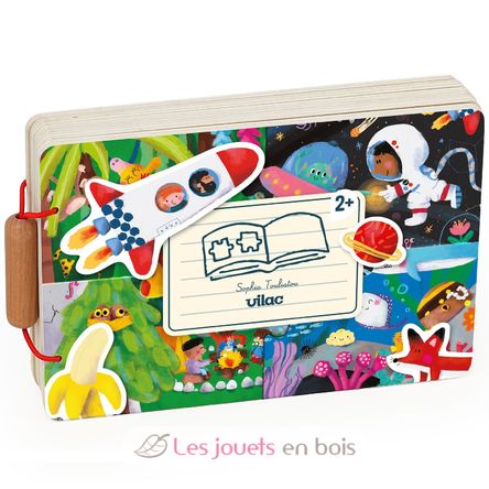 Wooden puzzle book The journey V7912 Vilac 1