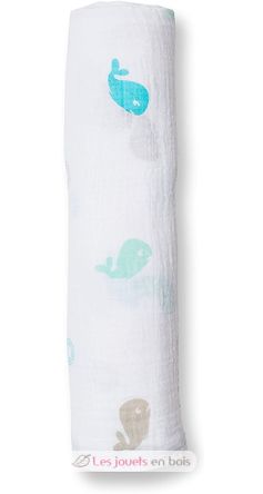 Maxi muslin wrap - Whale LLJ-121-000-005 Lulujo 5