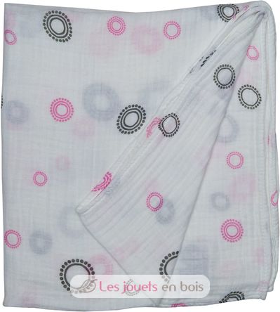 Maxi muslin wrap - Pink circles LLJ-121-000-007 Lulujo 1