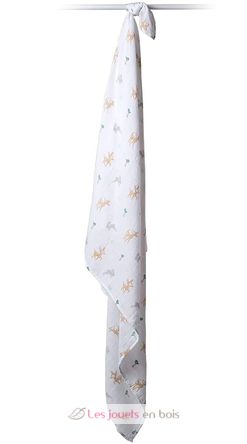 Cotton muslin swaddle - Little Fawn LLJ-121-000-029 Lulujo 11