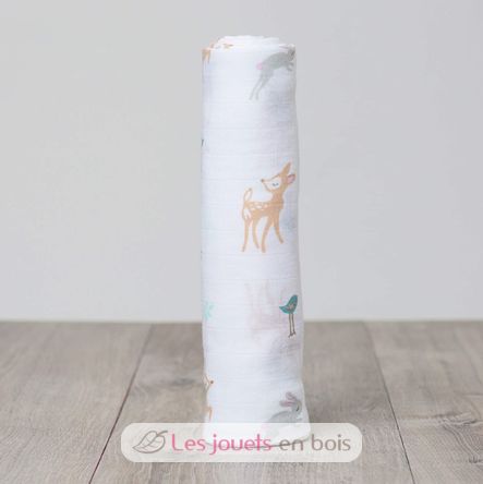 Cotton muslin swaddle - Little Fawn LLJ-121-000-029 Lulujo 2