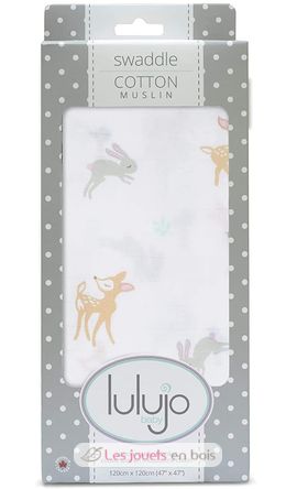 Cotton muslin swaddle - Little Fawn LLJ-121-000-029 Lulujo 5