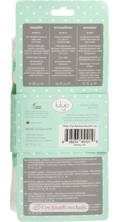 bamboo muslin swaddle - Green tree LLJ-121-005-002 Lulujo 6