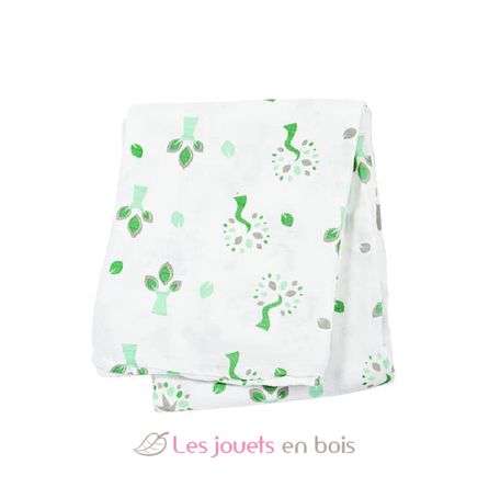 bamboo muslin swaddle - Green tree LLJ-121-005-002 Lulujo 1