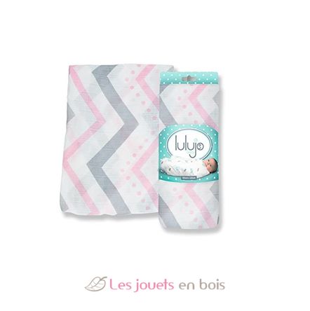 bamboo muslin swaddle - Pink Chevron LLJ-121-005-006 Lulujo 5