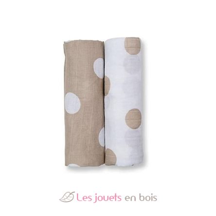 Muslin swaddle set - Cream Polka Dots LLJ-121-013-004 Lulujo 2