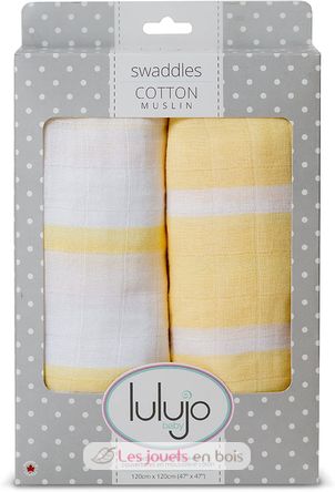 Muslin swaddle set - yellow stripes LLJ-121-013-005 Lulujo 2