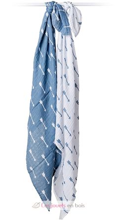 Muslin swaddle set - Blue Arrows LLJ-121-013-006 Lulujo 4