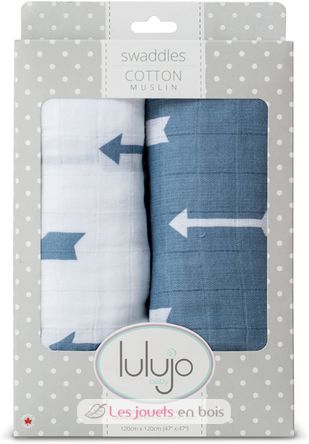 Muslin swaddle set - Blue Arrows LLJ-121-013-006 Lulujo 2