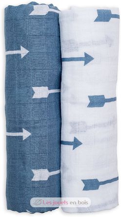 Muslin swaddle set - Blue Arrows LLJ-121-013-006 Lulujo 1