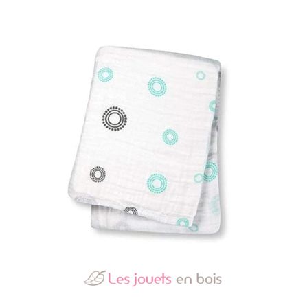 Maxi muslin wrap - Aqua circles LLJ-121-000-006 Lulujo 1