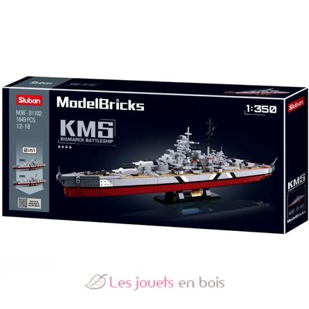 Model Bricks - Bismarck Battleship SL-M38-B1102 Sluban 1