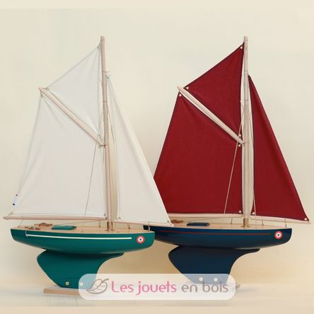 Sailboat Saint Germain green 40cm TI-ST-GERMAIN-VERT-ANGLAIS-40 Tirot 3