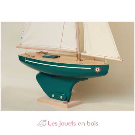 Sailboat Saint Germain green 40cm TI-ST-GERMAIN-VERT-ANGLAIS-40 Tirot 2