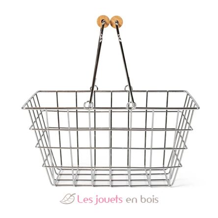 Metal shopping basket with wooden handle As-85671 Mamamemo 1
