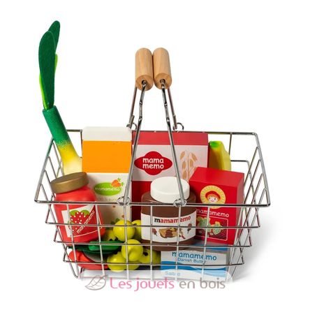 Metal shopping basket with wooden handle As-85671 Mamamemo 4