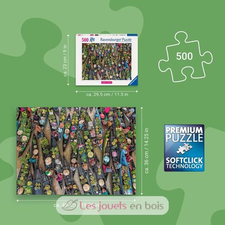 Puzzle Floating market in Indonesia 500 pcs RAV12001813 Ravensburger 3