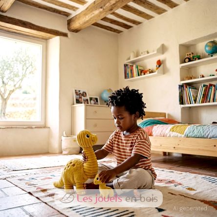 Diplodocus plush toy mother and her baby DE76300 Les Déglingos 2