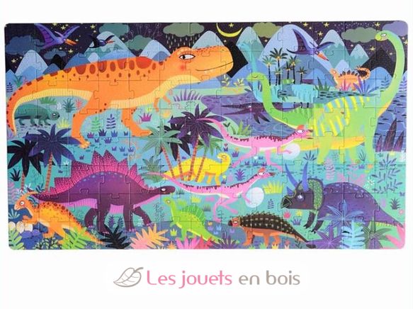 Puzzle 48 Pièces en Bois - Woody Puzzle : Dinosaures