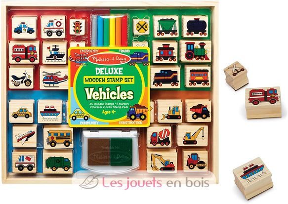 Deluxe Wooden Stamp Set - Vehicles MD-41901 Melissa & Doug 2