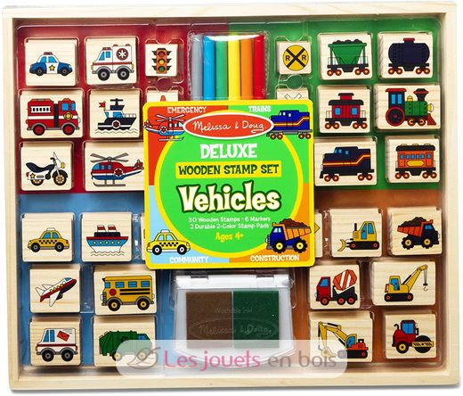 Deluxe Wooden Stamp Set - Vehicles MD-41901 Melissa & Doug 1