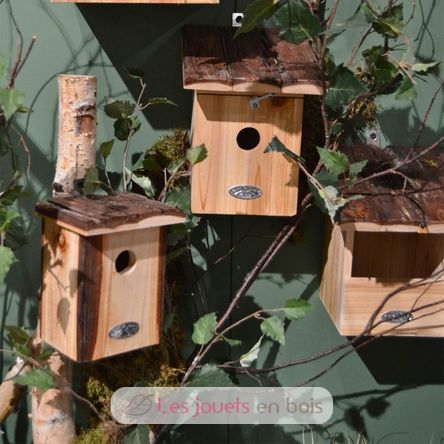 Blue tit bird house with bark roof ED-NK111 Esschert Design 2