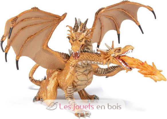 Gold two-headed dragon figurine PA38938-2984 Papo 1
