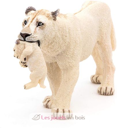 White Lioness with her baby cub figure PA50203 Papo 7