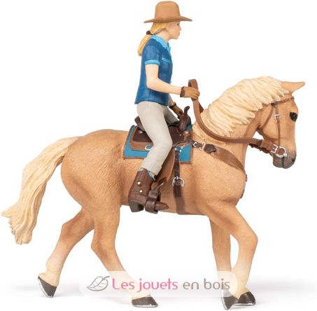 Western horse and his rider figurine PA-51566 Papo 1
