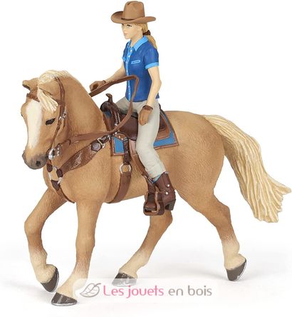 Western horse and his rider figurine PA-51566 Papo 11