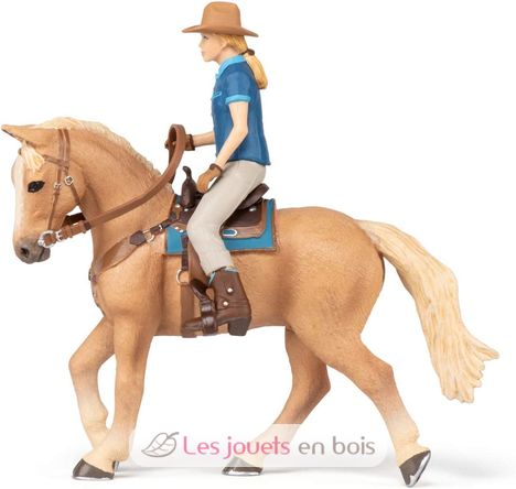 Western horse and his rider figurine PA-51566 Papo 4