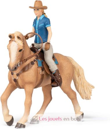 Western horse and his rider figurine PA-51566 Papo 5
