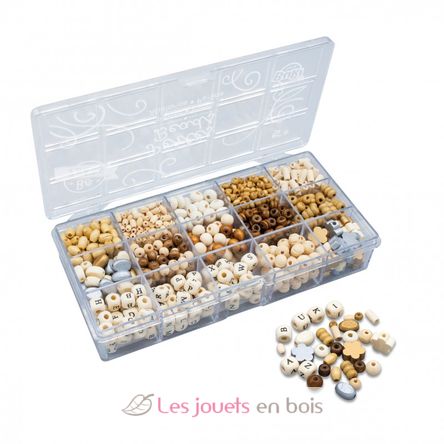Box of wooden beads - Natural BUK-PE014 Buki France 1
