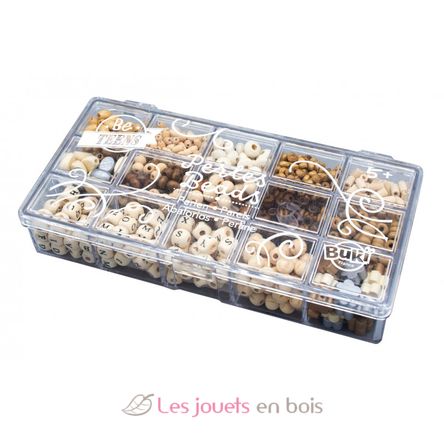 Box of wooden beads - Natural BUK-PE014 Buki France 3