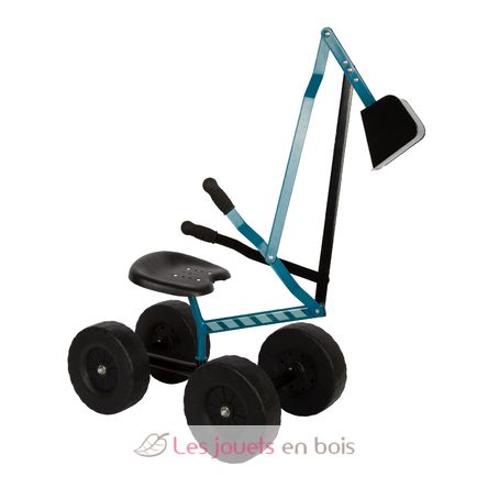 Blue excavator with wheels LE12798 Small Foot company 1