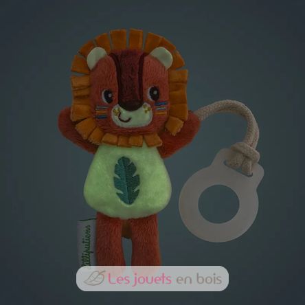 Glow-in-the-dark pacifier clip Jack the Lion LL83591 Lilliputiens 2