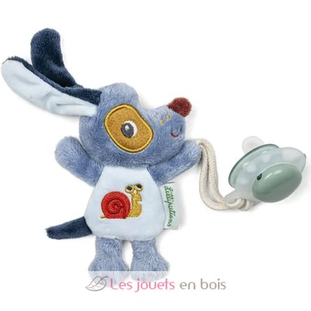 Glow-in-the-dark pacifier clip Jules the dog LL83593 Lilliputiens 1