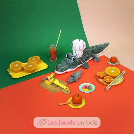 Crocodile plush toy mother and her baby DE76220 Les Déglingos 7