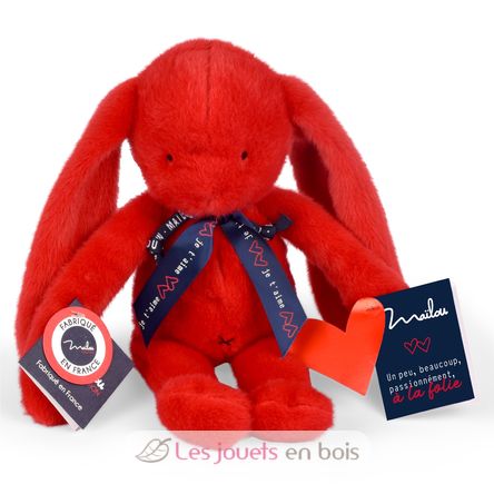 Méloé Rabbit Plush Toy 37cm - Passion red MA0239 Maïlou Tradition 1