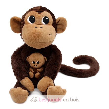 Monkey plush toy mother and her baby DE76240 Les Déglingos 6