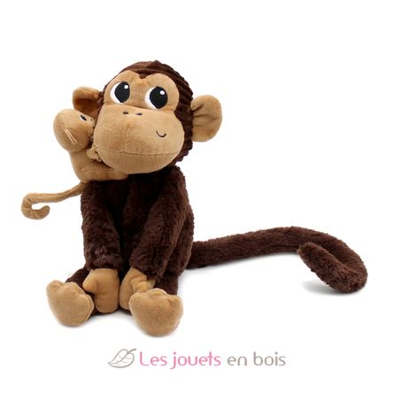 Monkey plush toy mother and her baby DE76240 Les Déglingos 8
