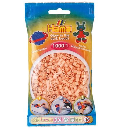 Bag of 1000 plastic beads Midi phosphorescent pink HAMA-207-56 Hama 1
