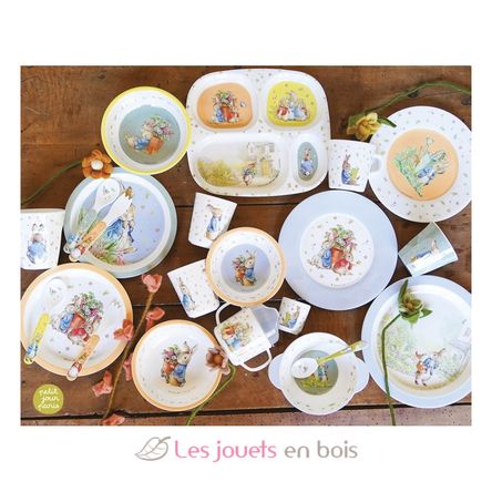 Peter rabbit suction bowl with spoon apricot SJ-BP702T Petit Jour 4
