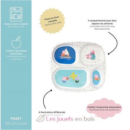 Plate tray with 4 compartments Peppa Pig PJ-PI935T Petit Jour 2