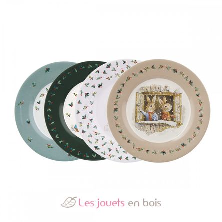 4 Plates Peter Rabbit Christmas 20cm PJ-BP920NAS Petit Jour 2