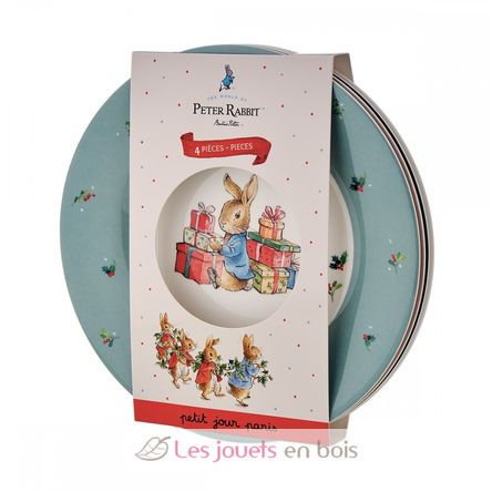 4 Plates Peter Rabbit Christmas 20cm PJ-BP920NAS Petit Jour 1