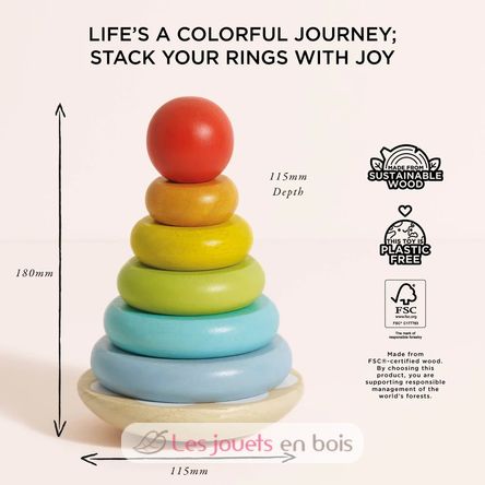 Rainbow stacker in wood TV-PL011 Le Toy Van 4
