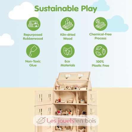 Large Victorian Doll House PT7167 Plan Toys, The green company 5